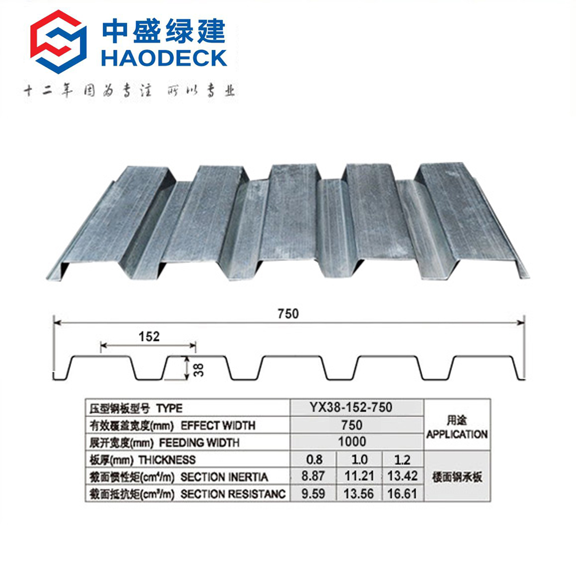 YX38-152-750型楼承板